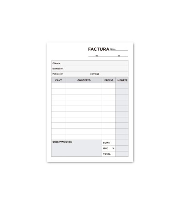 Talonario liderpapel facturas 8º original y copia t200 con igic